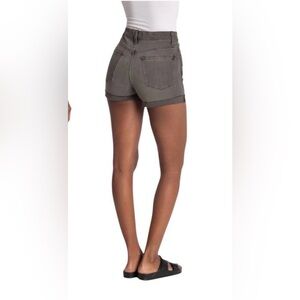 Madewell High Rise Cuffed Denim Shorts In Grey Slater Wash